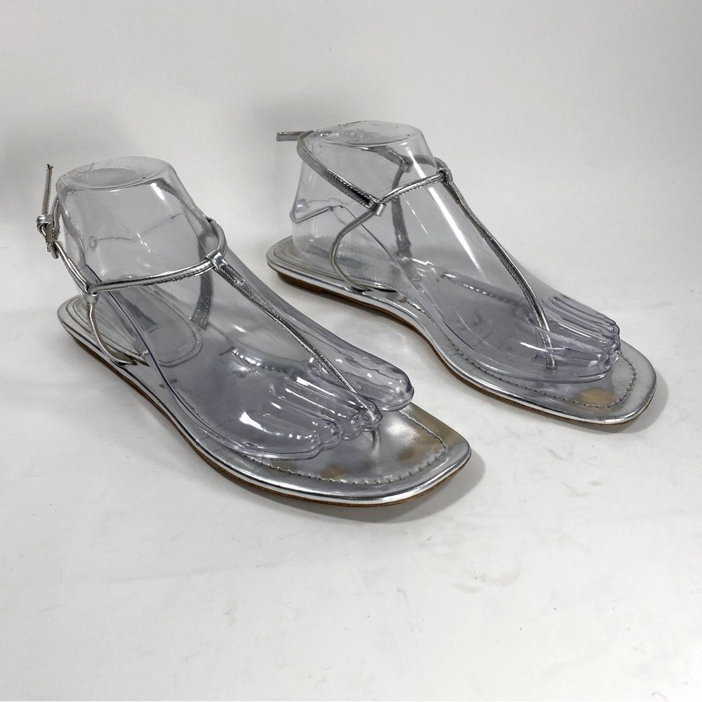 Prada Thong Sandals Color Silver SZ 9.5